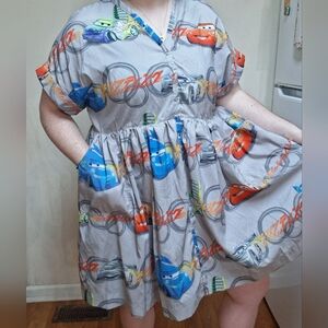 Grey Lightening Mcqueen dress (size XL-2X)